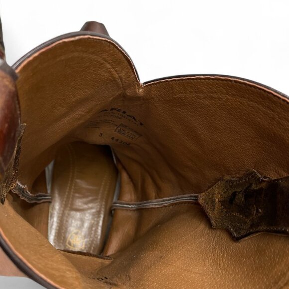 Ariat Brown Leather Western Cowboy Biker Boots Men's 10.5 EE Wide - Picture 10 of 12